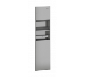 Built-in compact furniture, frameless, paper dispenser & bin